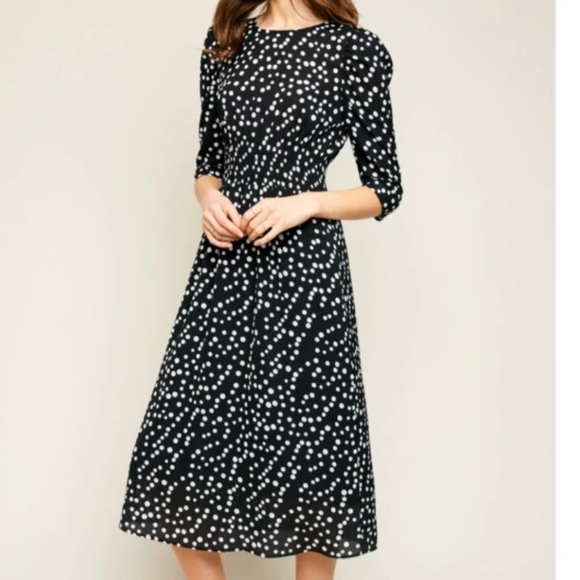 Retro Polka Dot Midi Dress Hayden LA sz S - Picture 6 of 7